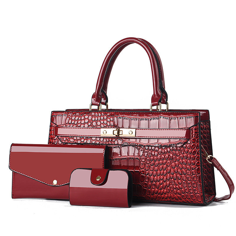 Ensemble de 3 sacs à main pour femme à motif reptile