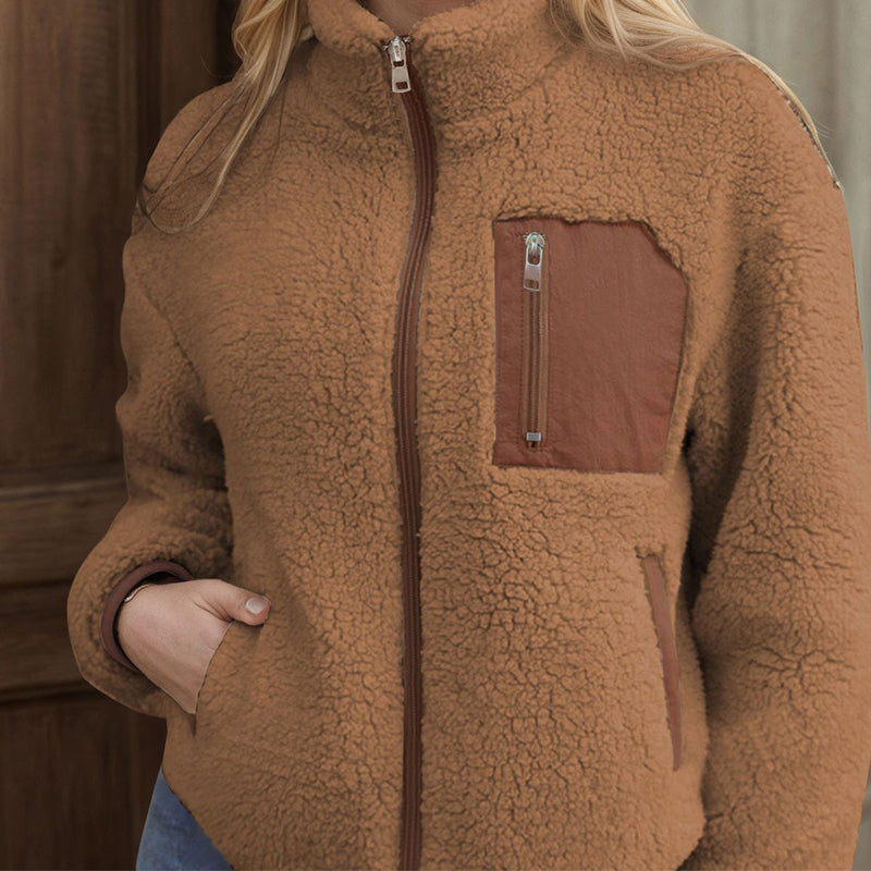 💖Soldes ! Prix cassés💖Veste d'hiver en peluche sherpa zippée pour femme