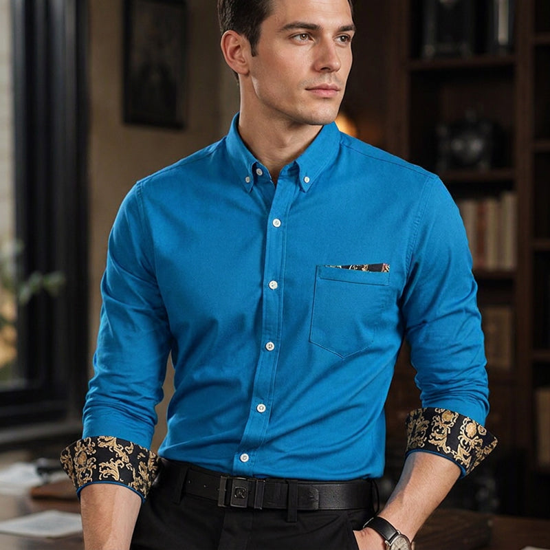 Chemise chaude classique en velours côtelé pour hommes