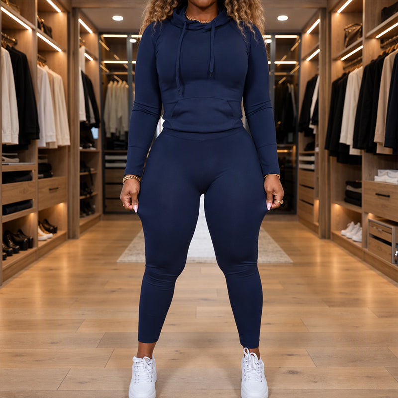 Ensemble décontracté à capuche et legging pour femmes