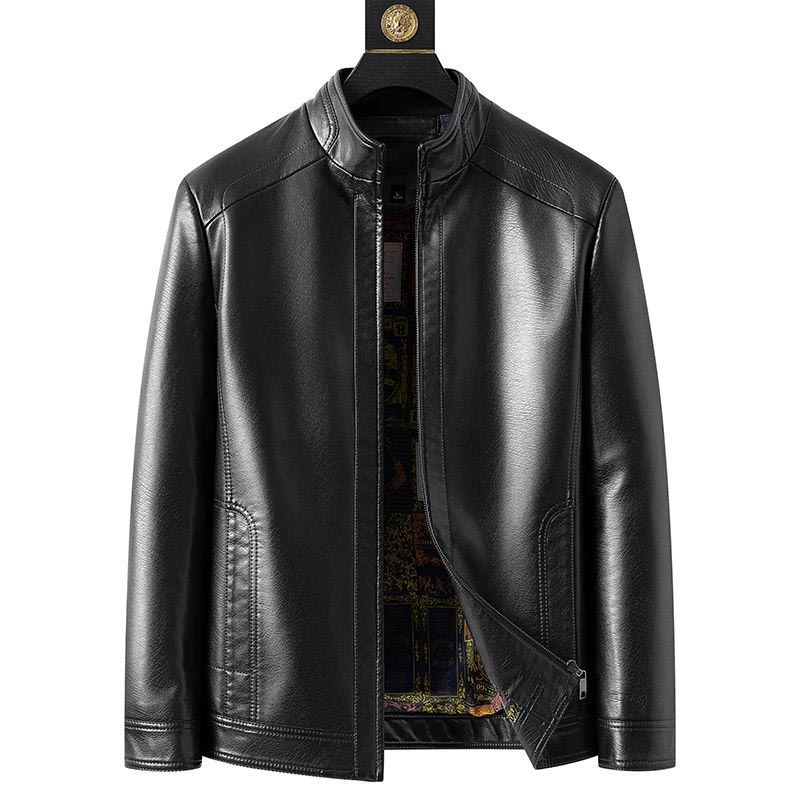 Manteau de veste en cuir à doublure chaude en peluche pour hommes - cadeau pour lui!