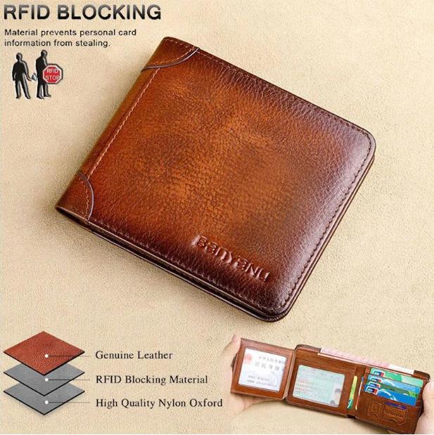 🔥 Nouveauté 2026 🔥 Portefeuille minimaliste en cuir avec protection RFID pour homme – Ultra-fin, véritable cuir de première qualité, design court pour un usage quotidien