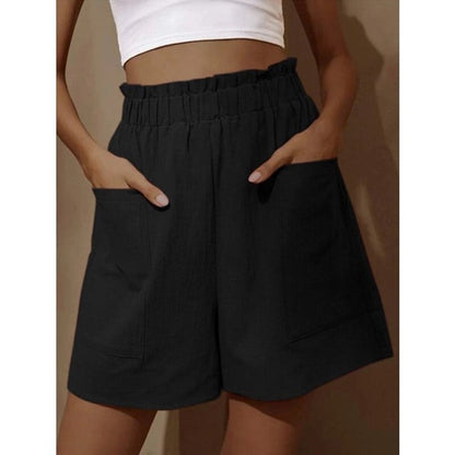 🔥Vente chaude - Short en coton taille haute avec poche pour femme