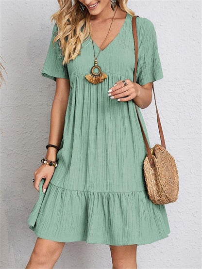 👚💃Robe fluide décontractée à nouer à la taille - Achetez-en 2, livraison gratuite