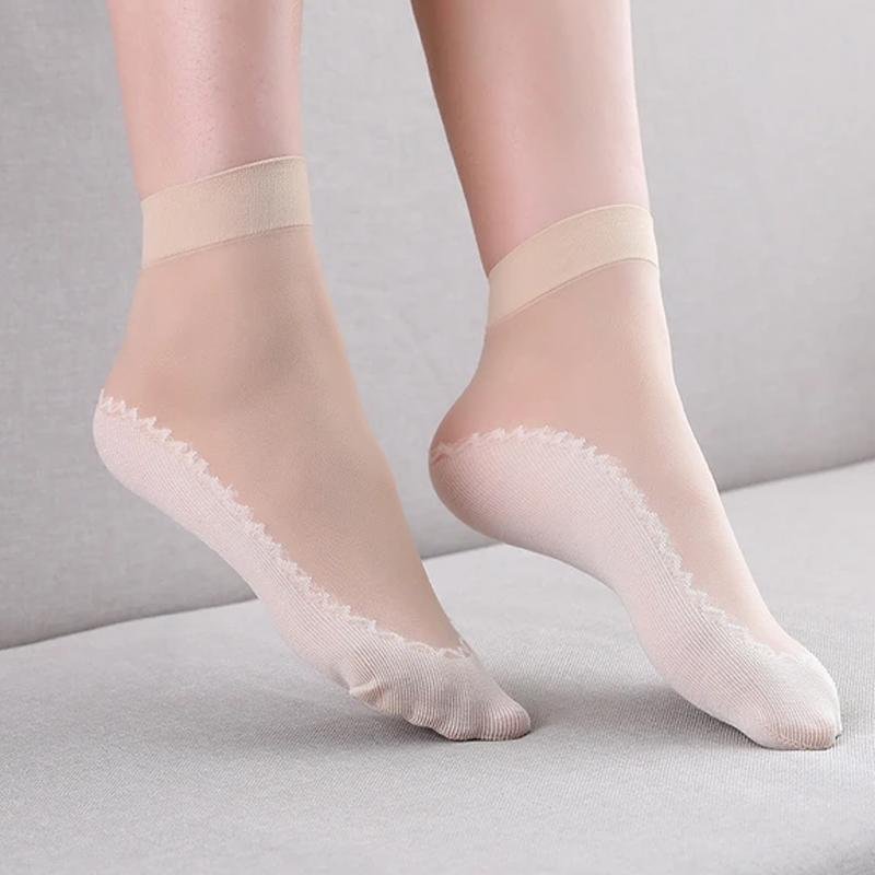 🔥Chaussettes soyeuses en coton antidérapantes