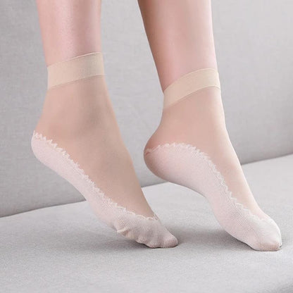 🔥Chaussettes soyeuses en coton antidérapantes