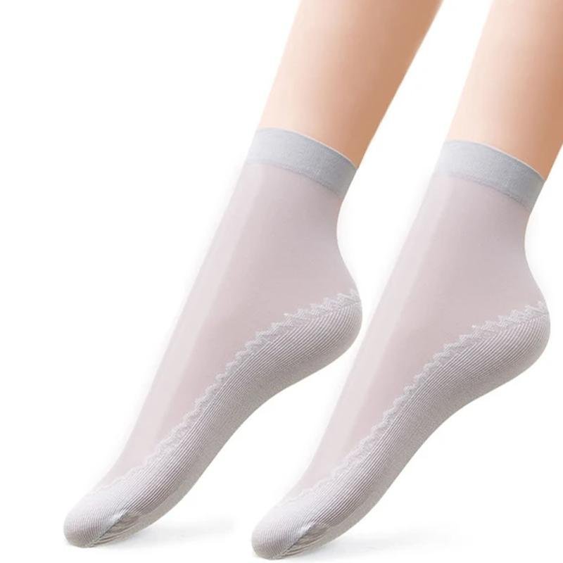 🔥Chaussettes soyeuses en coton antidérapantes
