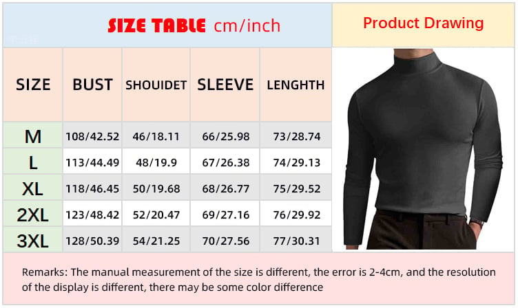 Un sous-vêtement indispensable pour l'automne et l'hiver 🔥 T-shirt slim à manches longues et col haut pour homme