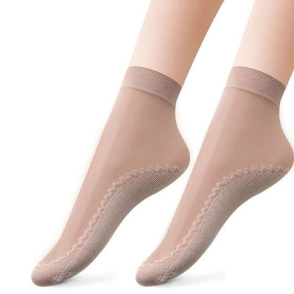 🔥Chaussettes soyeuses en coton antidérapantes