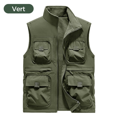 Gilet Rembourré Réversible Multi-Poches pour Hommes & Femmes