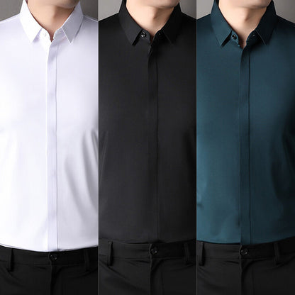 Chemise Habillée Extensible Infroissable pour Hommes🔥【Aucun repassage requis】🔥