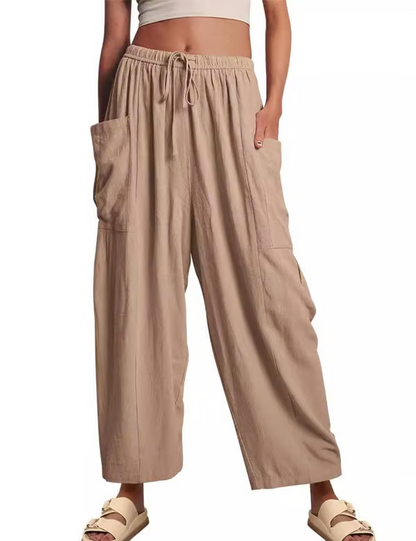 ⏳Offre à durée limitée : 50 % de réduction💥👖Pantalon de loisirs en lin à jambes larges pour femme