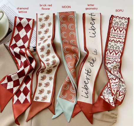 Foulard Imprimé Double Couche - Accessoire Cheveux, Cou & Sac