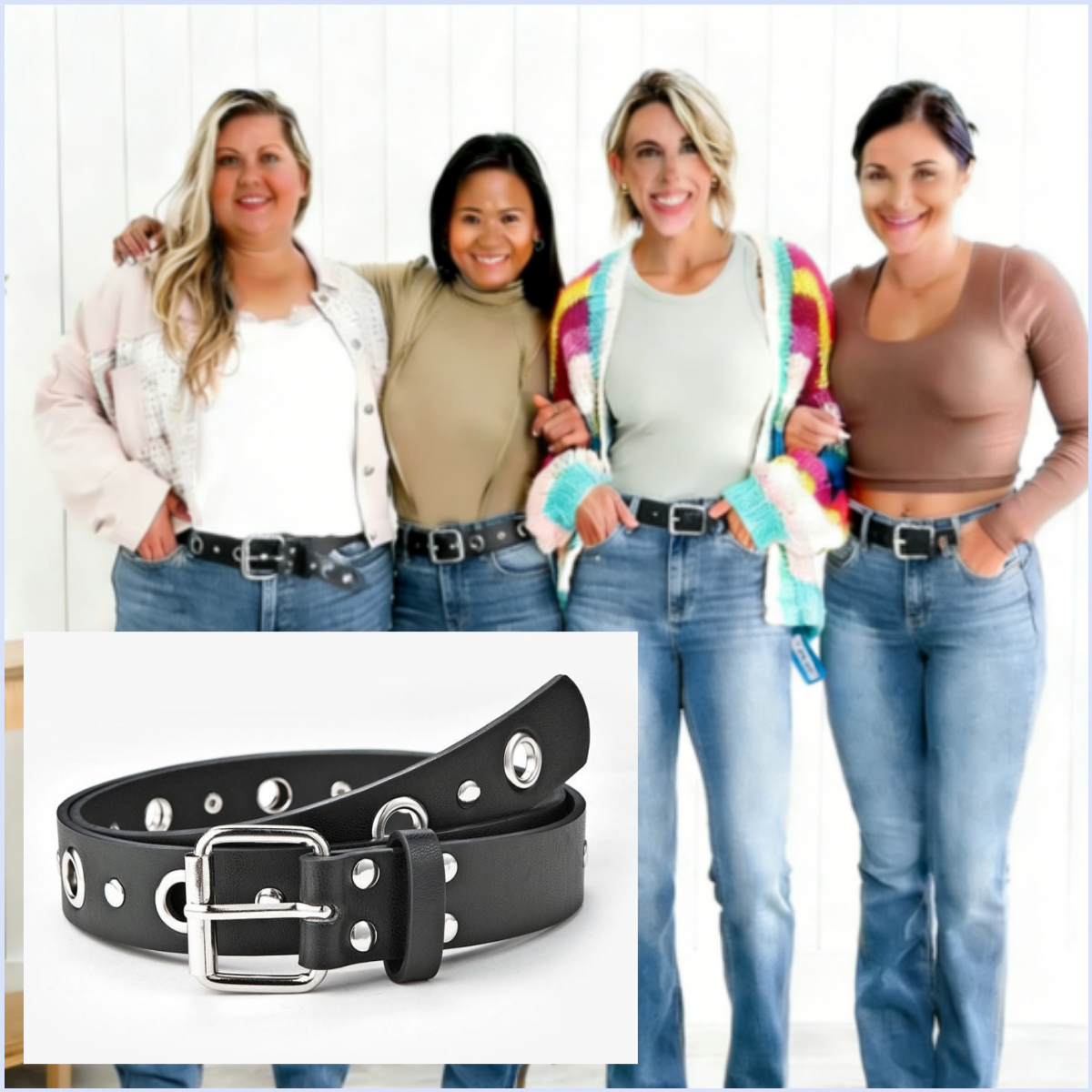Ceinture style punk pour femme avec boucle