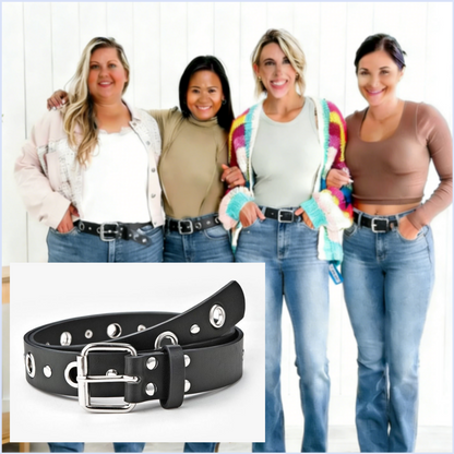 Ceinture style punk pour femme avec boucle