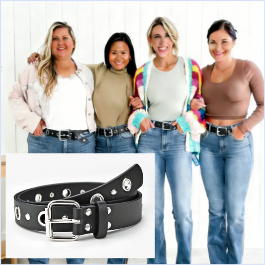 Ceinture style punk pour femme avec boucle