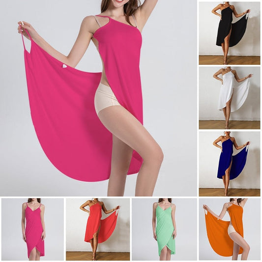 Robe de Plage à Paréo pour Femmes avec Bretelles Spaghetti