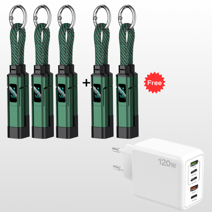 💥 Offre spéciale : Achetez 2, recevez 1 GRATUIT !🔌 Câble de charge 4 en 1 avec affichage numérique et anneau porte-clés – charge rapide, résistant aux nœuds et compact