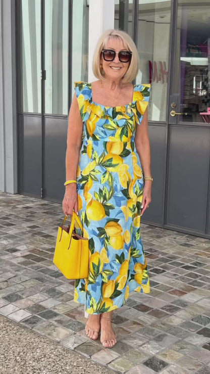 💥Summer sale-50% OFF🍋Plus Size Lemon Printing Tunic Dress