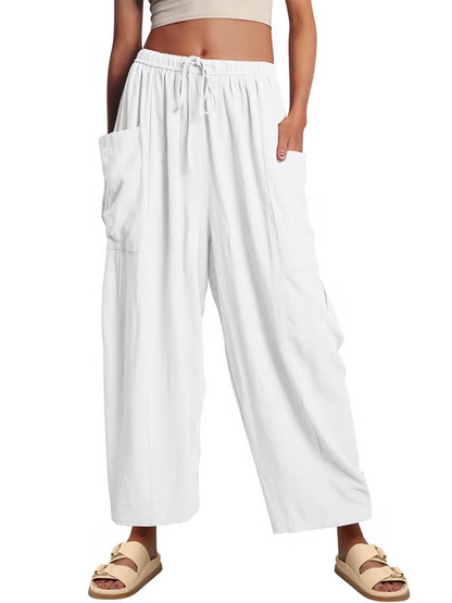 ⏳Offre à durée limitée : 50 % de réduction💥👖Pantalon de loisirs en lin à jambes larges pour femme