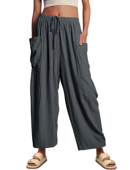 ⏳Offre à durée limitée : 50 % de réduction💥👖Pantalon de loisirs en lin à jambes larges pour femme
