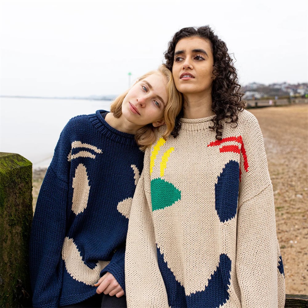 Joyeux dimanche-Pull en Tricot pour Femmes
