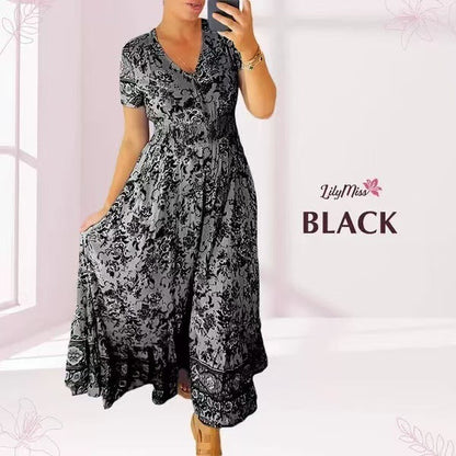 🔥 Printemps 2026 Nouveautés 🔥Robe à motif floral et décolleté en V