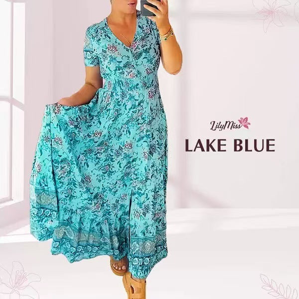 🔥 Printemps 2026 Nouveautés 🔥Robe à motif floral et décolleté en V