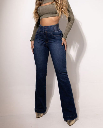 🔥jean évasé taille haute en stretch