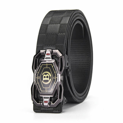 🐊Ceinture en cuir pour homme avec motif crocodile raffiné, boucle automatique et fabriquée en cuir de vachette.
