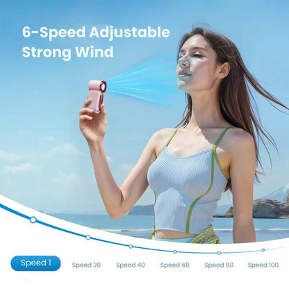 🌀💨Mini ventilateur portable avec affichage LED –👍 Ventilateur de poche turbo 5 vitesses.✨ Rechargeable par USB, refroidissement rapide idéal pour les voyages et le maquillage. Cadeau parfait. Réfrigération portable.