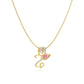 💖Dernier jour : 50 % de réduction ✨ Collier avec pendentif lettre de A à Z et trois breloques🎀