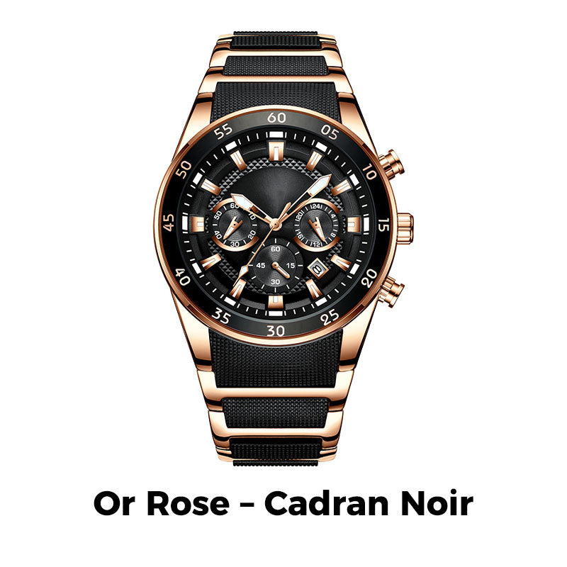 ⌚🔥Montre à Quartz Multifonctionnelle Imperméable pour Hommes【Une montre d'un excellent rapport qualité-prix】