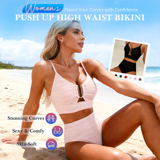 🎉 Offre spéciale de la semaine – 50 % de réduction ✨ Bikini push-up taille haute pour femme