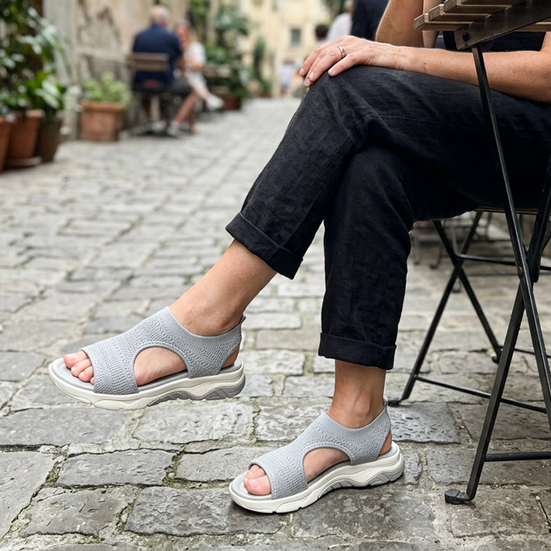 Sandales d'été confortables, respirantes, plates et à bout ouvert pour femmes