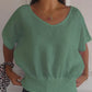 Simple Solid Color V-Neck Half-Sleeve T-Shirt