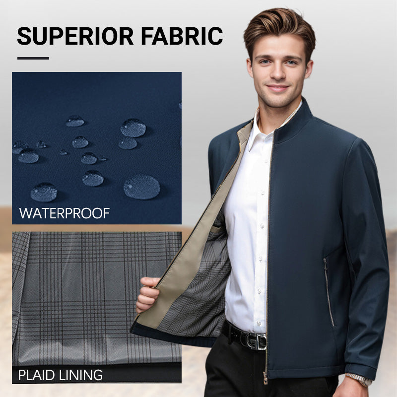🔥🔥Veste décontractée à col montant et fermeture éclair pour hommes（50% OFF）