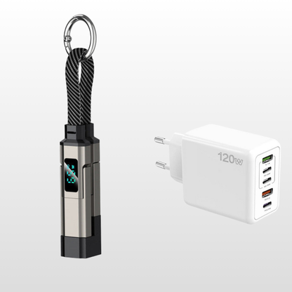 💥 Offre spéciale : Achetez 2, recevez 1 GRATUIT !🔌 Câble de charge 4 en 1 avec affichage numérique et anneau porte-clés – charge rapide, résistant aux nœuds et compact
