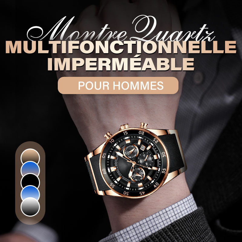 ⌚🔥Montre à Quartz Multifonctionnelle Imperméable pour Hommes【Une montre d'un excellent rapport qualité-prix】