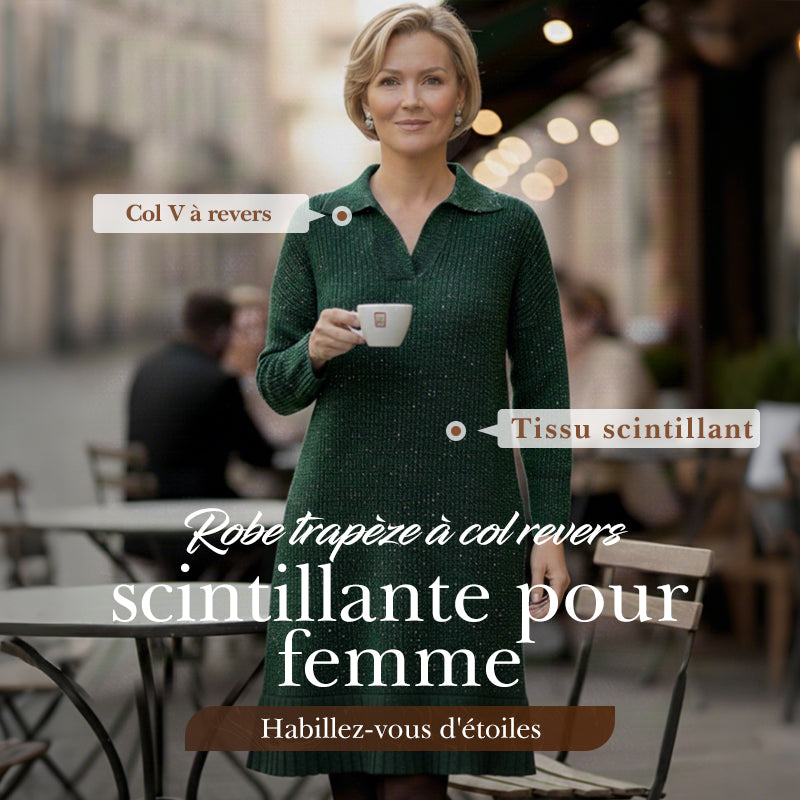 ⏳ Réduction temporaire de 43 % ⏰ Robe à col en V pétillante pour femmes