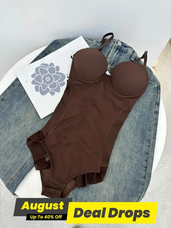 🔥 Offre spéciale 50 % de réduction 🔥Body Shapewear avec soutien-gorge | Taille réglable amincissante froncée✨
