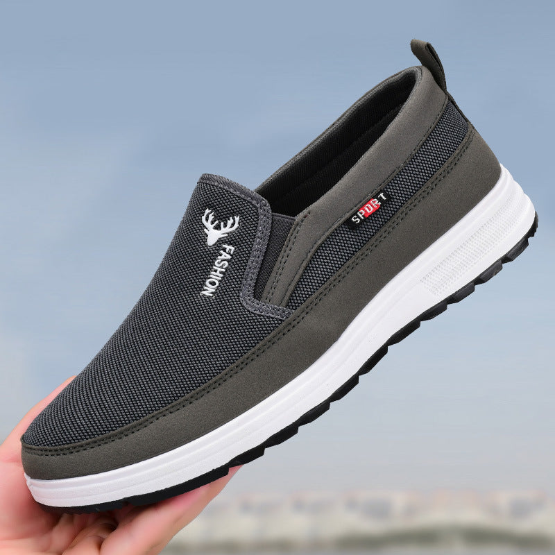 Mocassins antidérapants en tissu pour homme