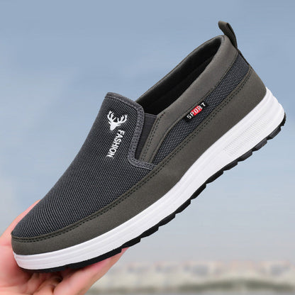 Mocassins antidérapants en tissu pour homme