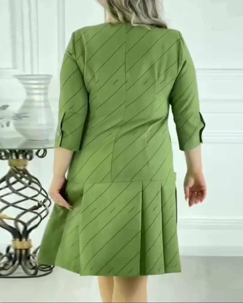 🔥Vente chaude Remise élevée 🌸Robe élégante imprimée à col rond