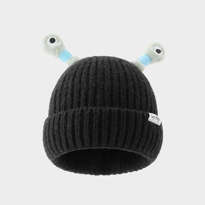 🔥 60% OFF Black Friday 🤖 Winter Parent - Bonnet tricoté en forme de petit monstre mignon et lumineux.