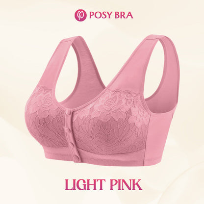 Soutien-gorge galbant sans fil confortable avec boutons sur le devant