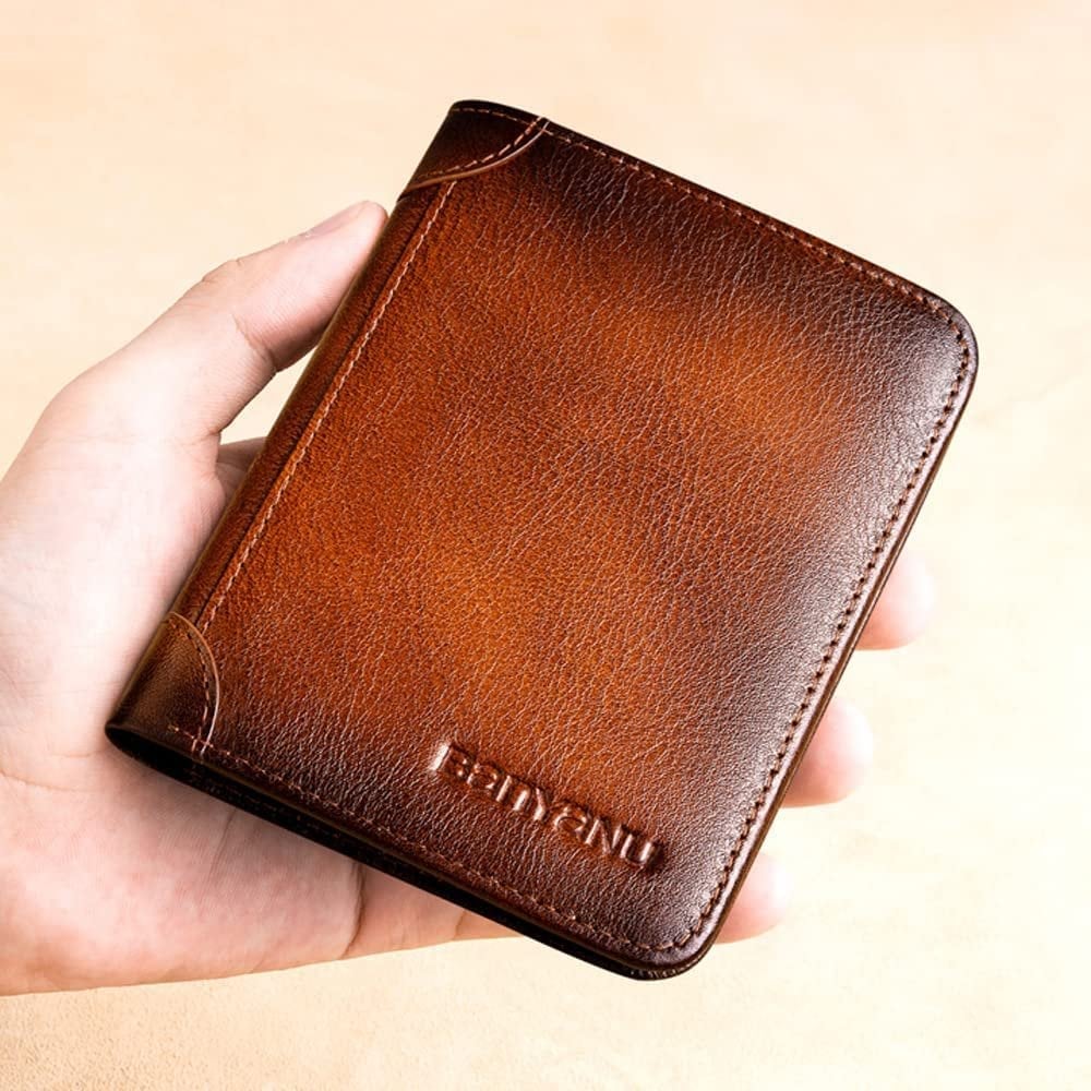 🔥 Nouveauté 2026 🔥 Portefeuille minimaliste en cuir avec protection RFID pour homme – Ultra-fin, véritable cuir de première qualité, design court pour un usage quotidien