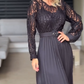 Robe à plis creux en dentelle pour femme