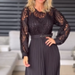 Robe à plis creux en dentelle pour femme