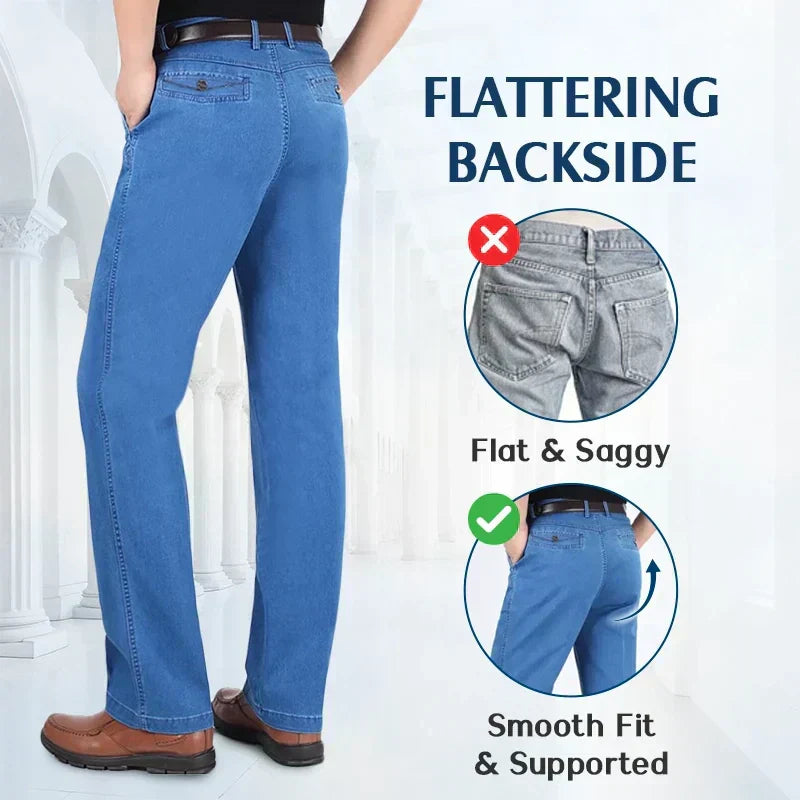 📢📢60 % de réduction !!! 🎅 Jeans taille haute à coupe droite pour hommes
